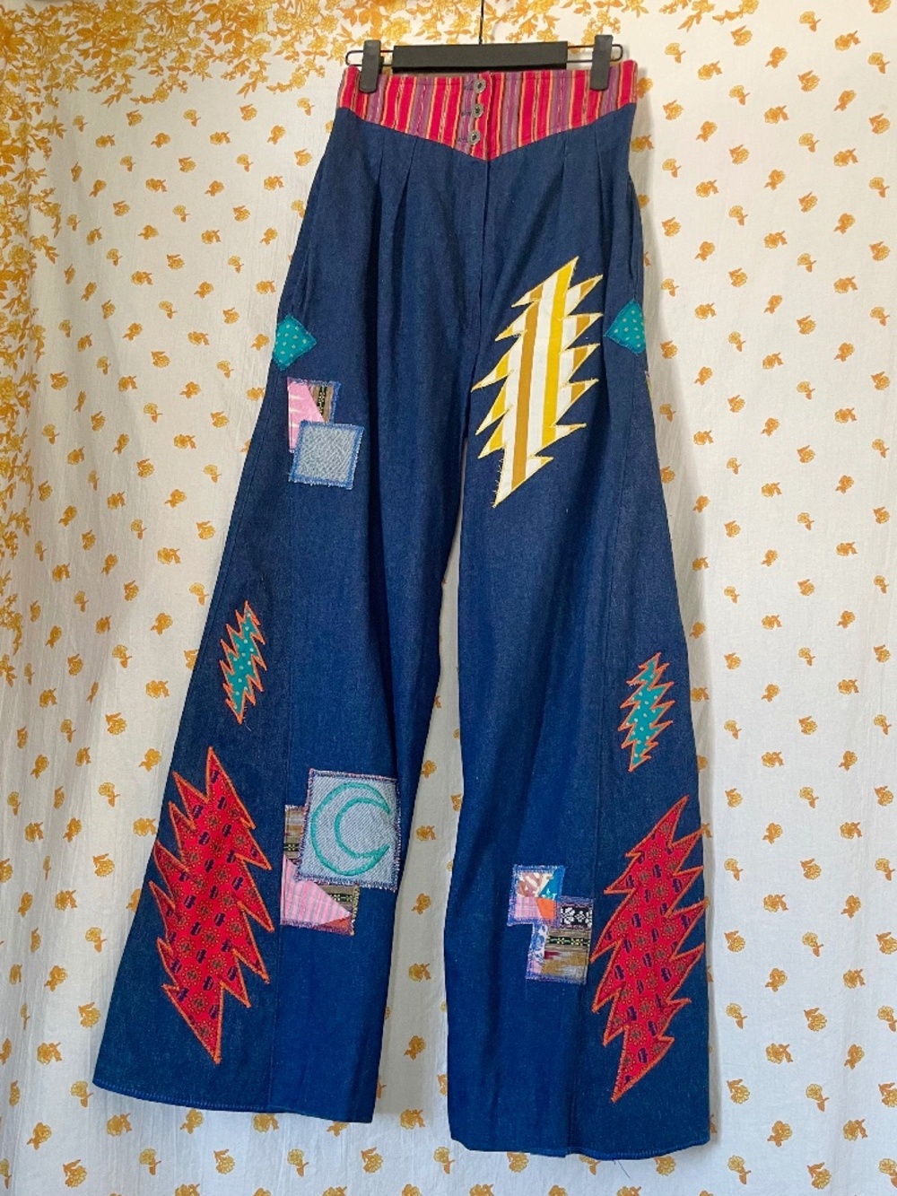 Upcycled Noah’s Flood Patchwork Pull On Jeans